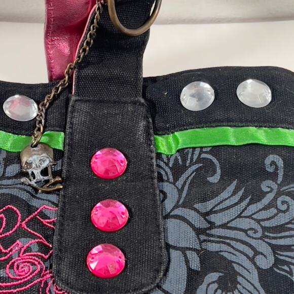 Disney Theme Park Merchandise Rhinestone Studded Pirate Caribbean Skull Tote - Picture 8 of 16